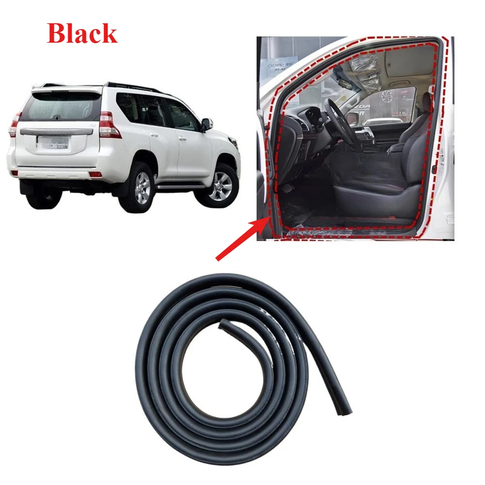 1 шт., черная дверная резина для Land Cruiser Prado LCP150 2010-2022, уплотнительная лента от дождя, уплотнительная лента для дверной рамы 62332-0G010-A1