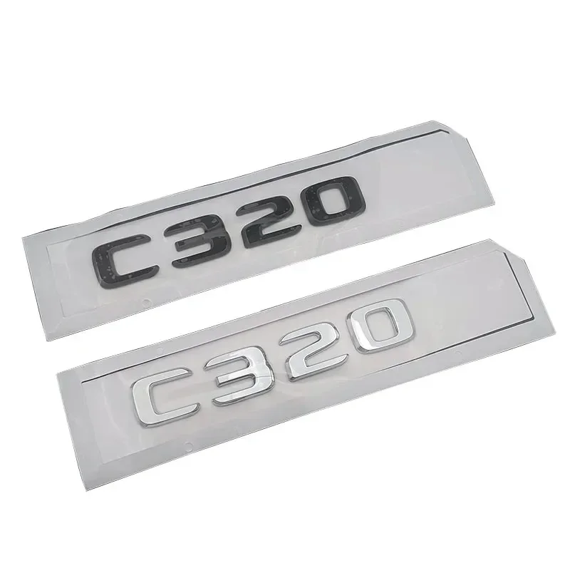 

ABS Black Chrome Letters 3D Car Trunk Letters Badge For Mercedes Benz C 200 220 C200 C220 C300 C320 Logo Sticker Accessories