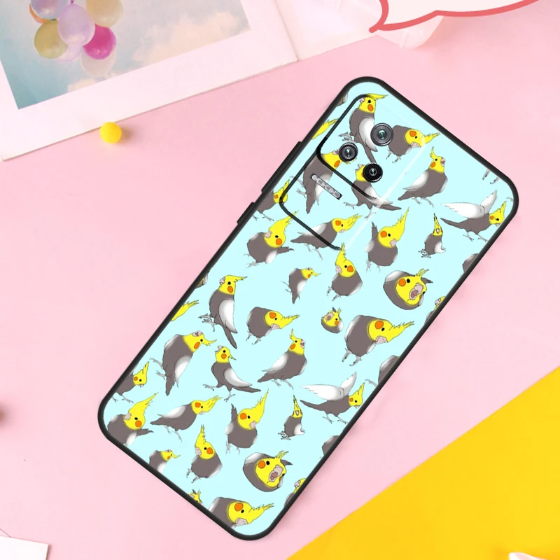 Cartoon Cockatiel Collage Case For Xiaomi 13 14 Ultra 12 Lite 11T 12T 13T Pro POCO M6 Pro X6 X5 X3 F3 F5 M5s Cover