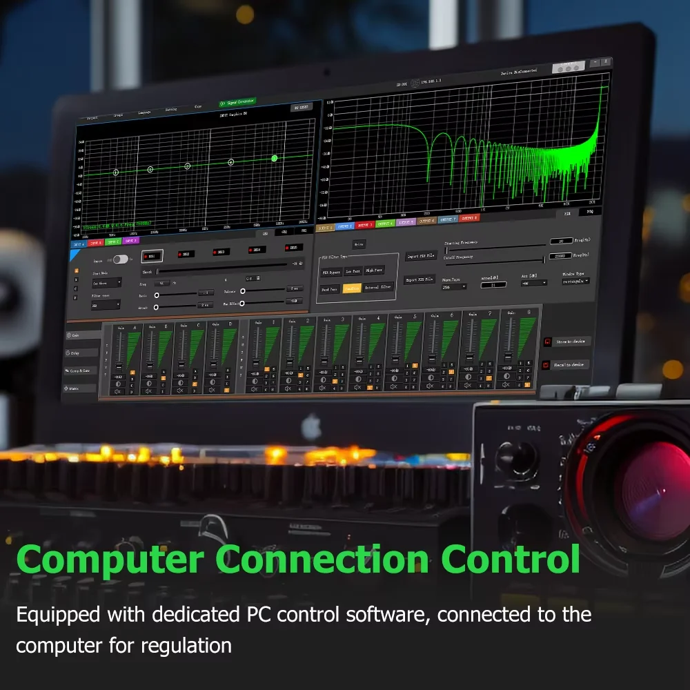 4 in 8 Out DSP Speaker Processor LD448 FIR Digital Speaker Management DSP Crossover Audio Processor for Professional DJ Sound