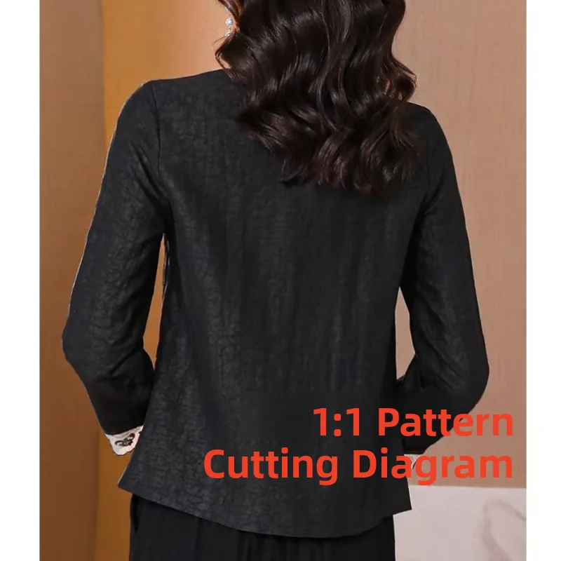 Women's Spring Summer DIY Sample Pattern 1611 Style Shirt Collar Design Fragrant Cloud Silk Fabric Home Sewing Accessories
