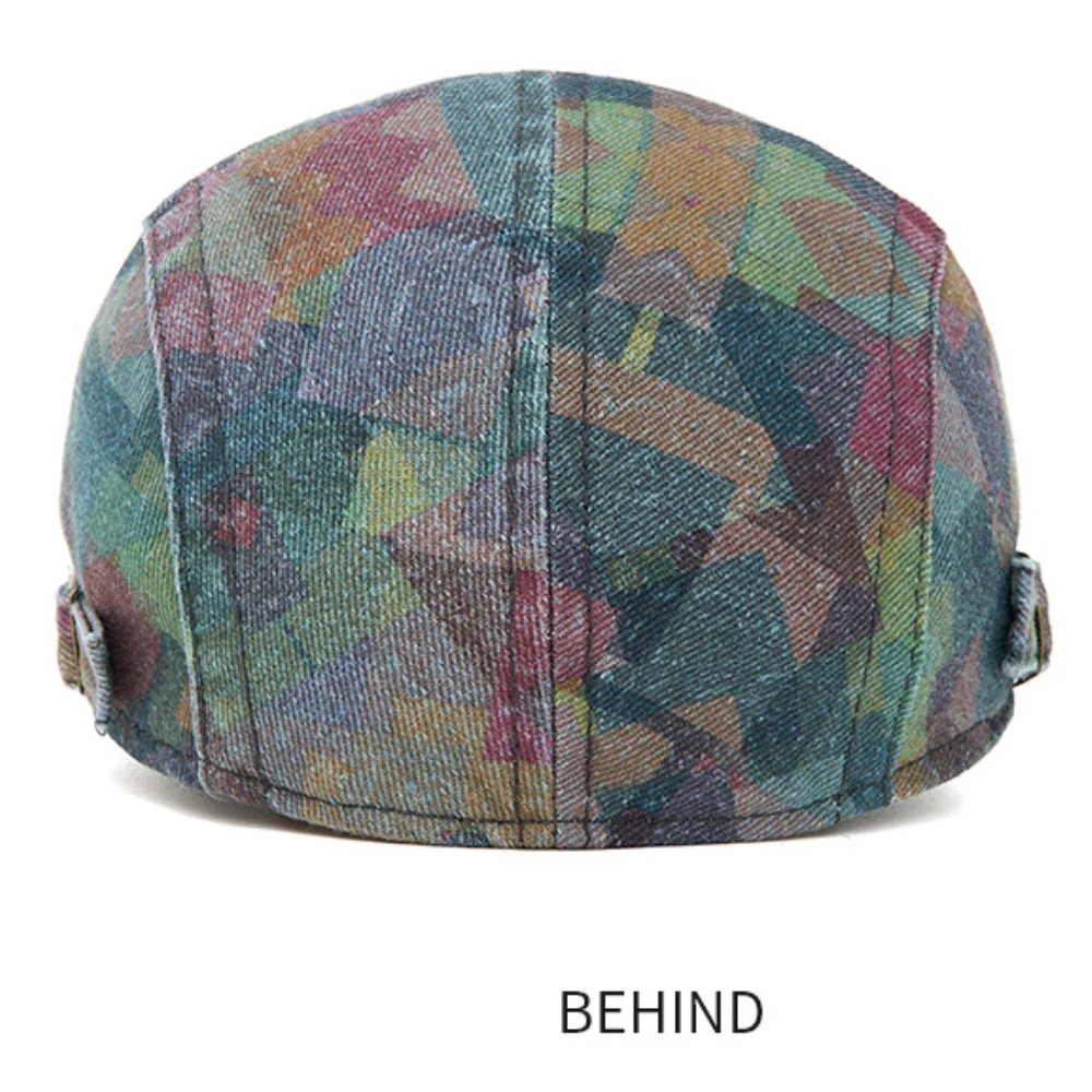 HT5060 Baskenmützen für Alle Jahreszeiten Herren Damen Vintage Künstler-Malermütze 100% Baumwolle Ivy Flat Cap Verstellbare Tarnfarben-Baskenmütze – Detail 10