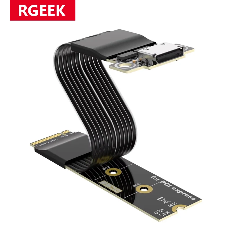 M.2 NVMe PCIe5.0 x4 OCuLink SFF8612 Adapter with ReDriver 128Gbps SFF8611 4i for eGPU & M.2 SSD 2230 2242 2260 2280