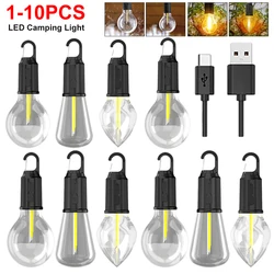 Portable Camping lights 400mAh 100LM Work Spotlight Type-C USB Rechargeable LED Camping Lamp with Hook 3 Modes Outdoor Lighting