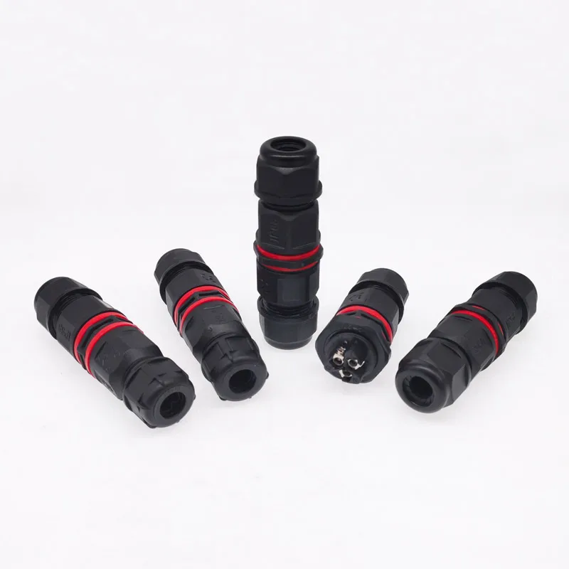 Waterproof connector IP68 I Shape 2 3 4 5pin 250V 30A Cable Wire Gland Sleeve connector quick connect Panel installation