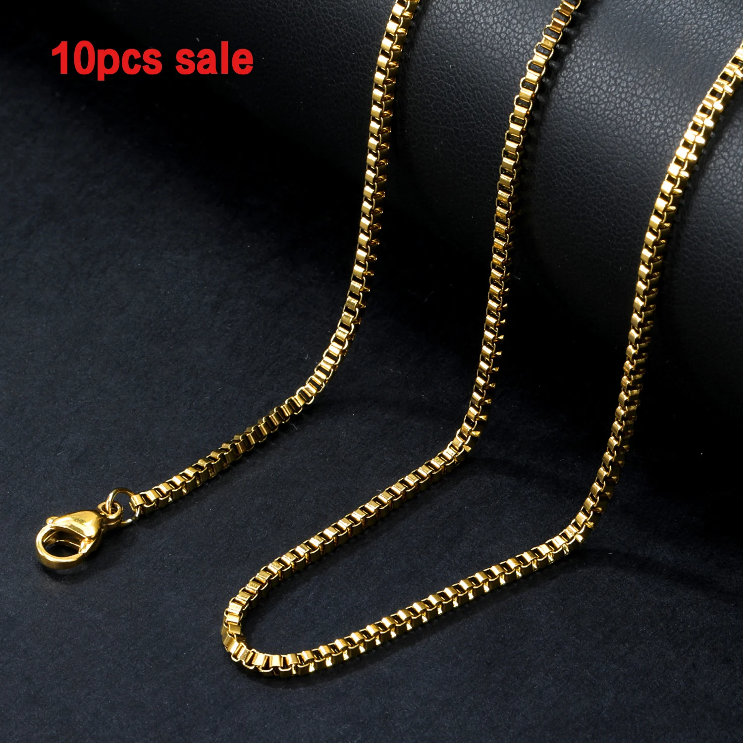 

ASON 10pcs/lot Women No Pendant Clavicle Choker 316L Stainless Steel Golden Box Chains Necklace DIY Handmade Jewelry Accessory