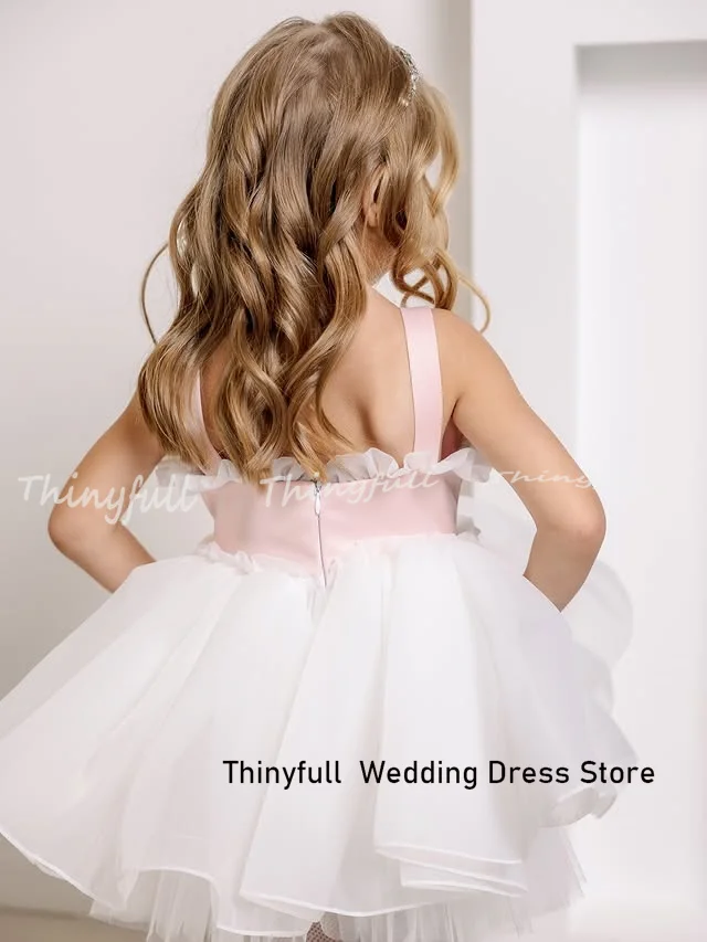 

Thinyfull A-line Satin/Organza Flower Girl Dress Sleeveless Children's Evening Dresses 2026 Birthday Gowns for Girls Customized