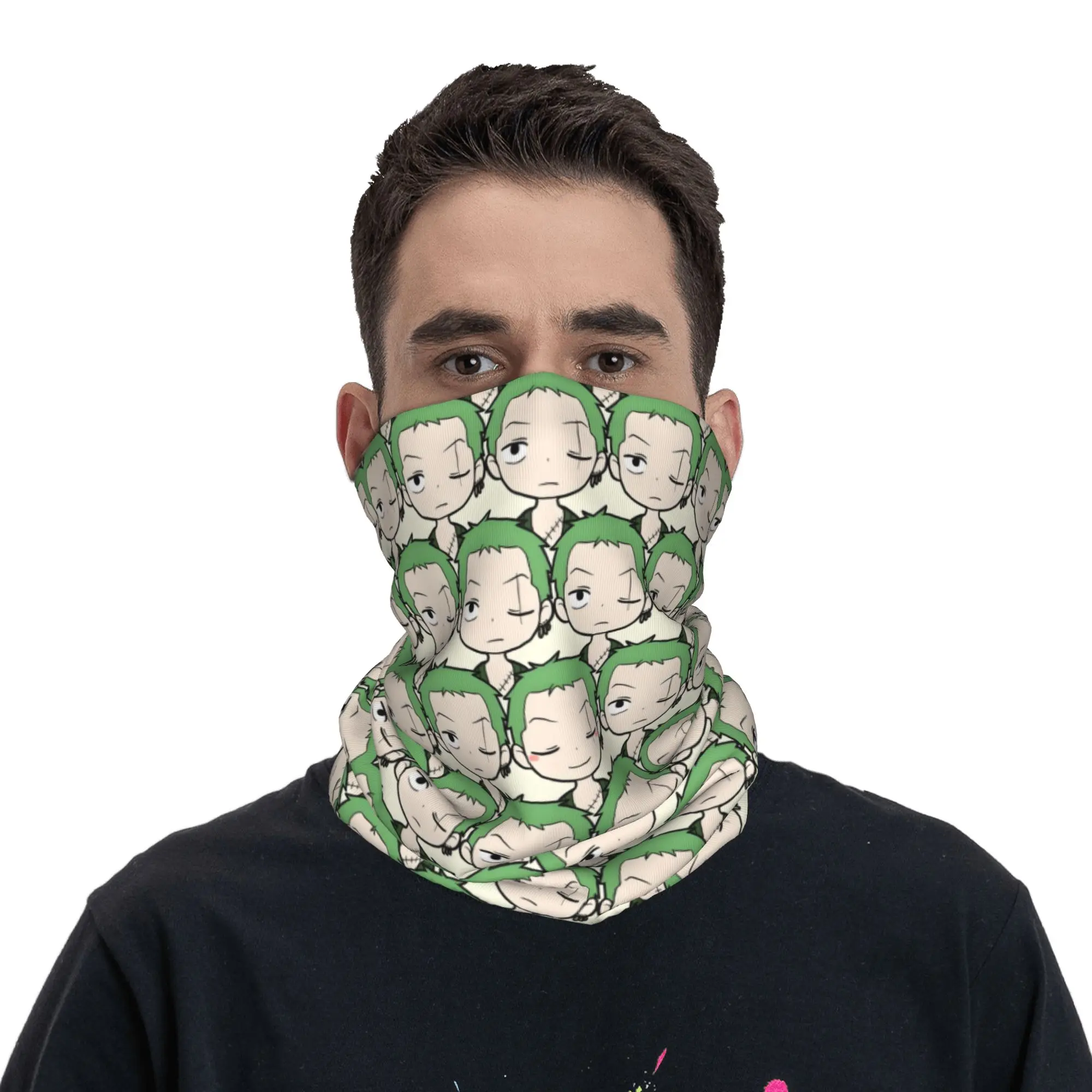Custom One P-Pieces Zoro Japan Comic Bandana Neck Gaiter for Ski Camping Women Men Wrap Scarf Janpan Balaclava Warmer