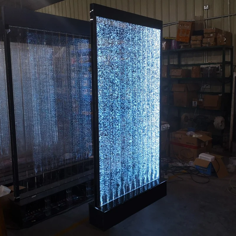 Customized.de cor wedding aquarium bubble panel wall led acrylic room division screen