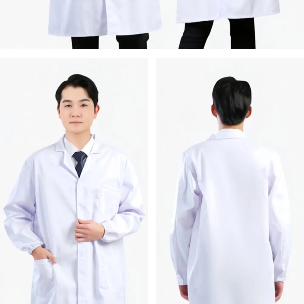 Professional Medical Uniform Lab Coat Unisex Doctor Nurse Hospital Scrubs Science Laboratory Research Workwear Cotton Wear