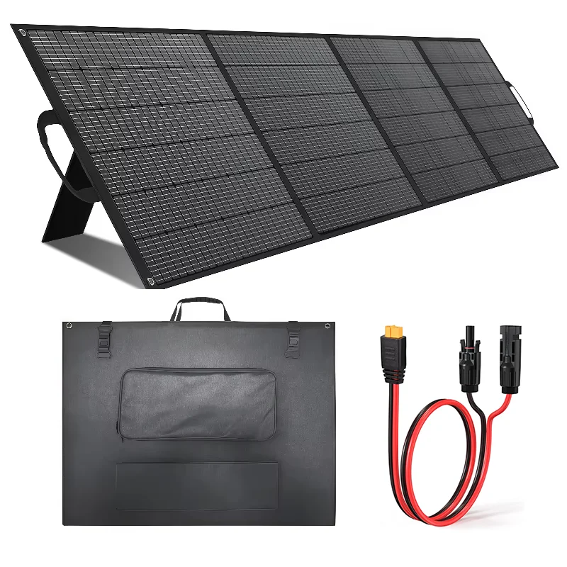 ALECTER 400W Portable 4 Plates ETFE Monocrystalline Folding Solar Panels 23.5% Efficiency IP65 Waterproof CE TUV Certified