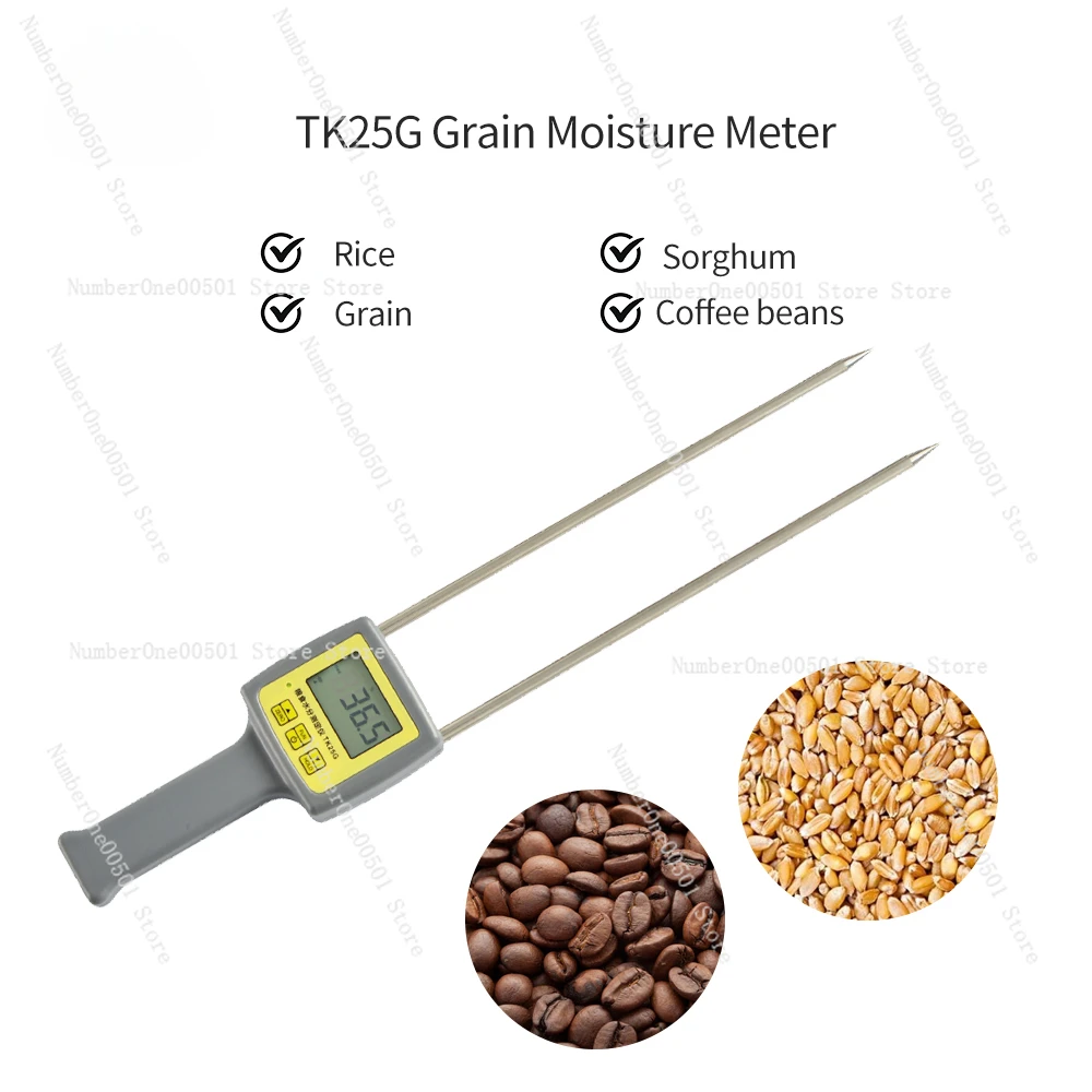 High-Precision Grain Water Tester Oil Crop Moisture Detector TK25G Digital LCD Portable Meter