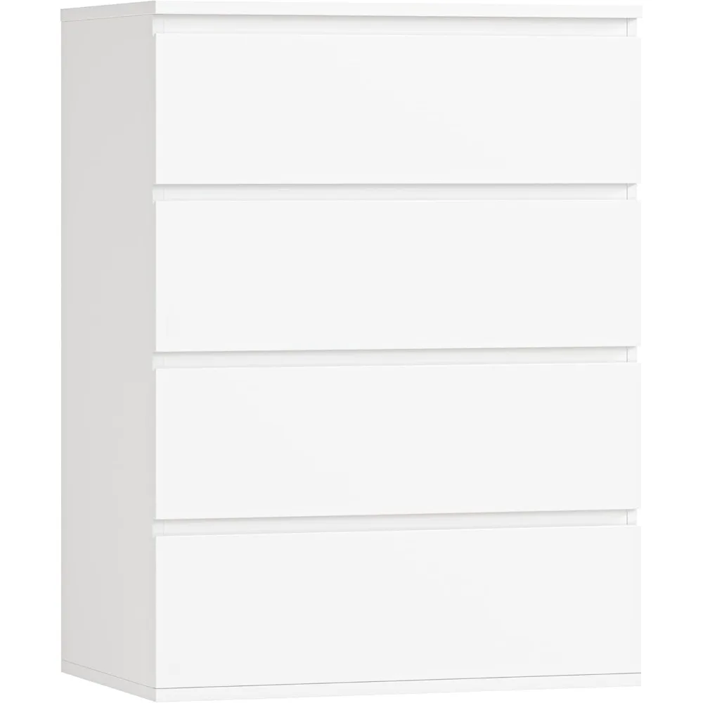 

4 Drawer Dresser, White Dresser Modern Storage Chest of Drawers 23.6L x 15.7W x 31.5H in, White Storage Cabinet with 4 Drawers