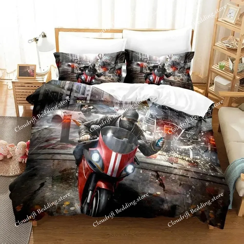 3d Print Game Watch Dogs Bedding Set Single Twin Full Queen King Size Bed Set Adult Kid Bedroom Duvet Cover Sets Home Textiles02