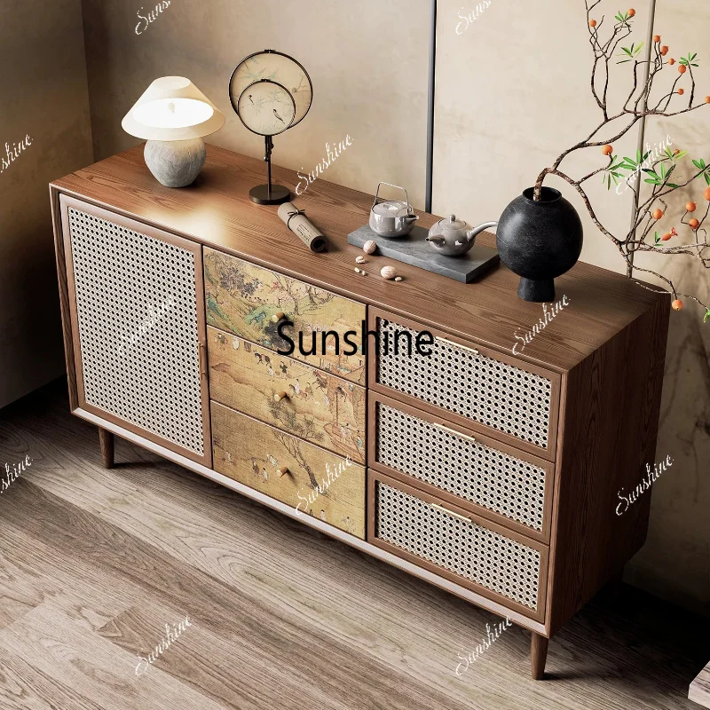 New Chinese-style Bogu shelf display cabinet integrated storage cabinet against the wall