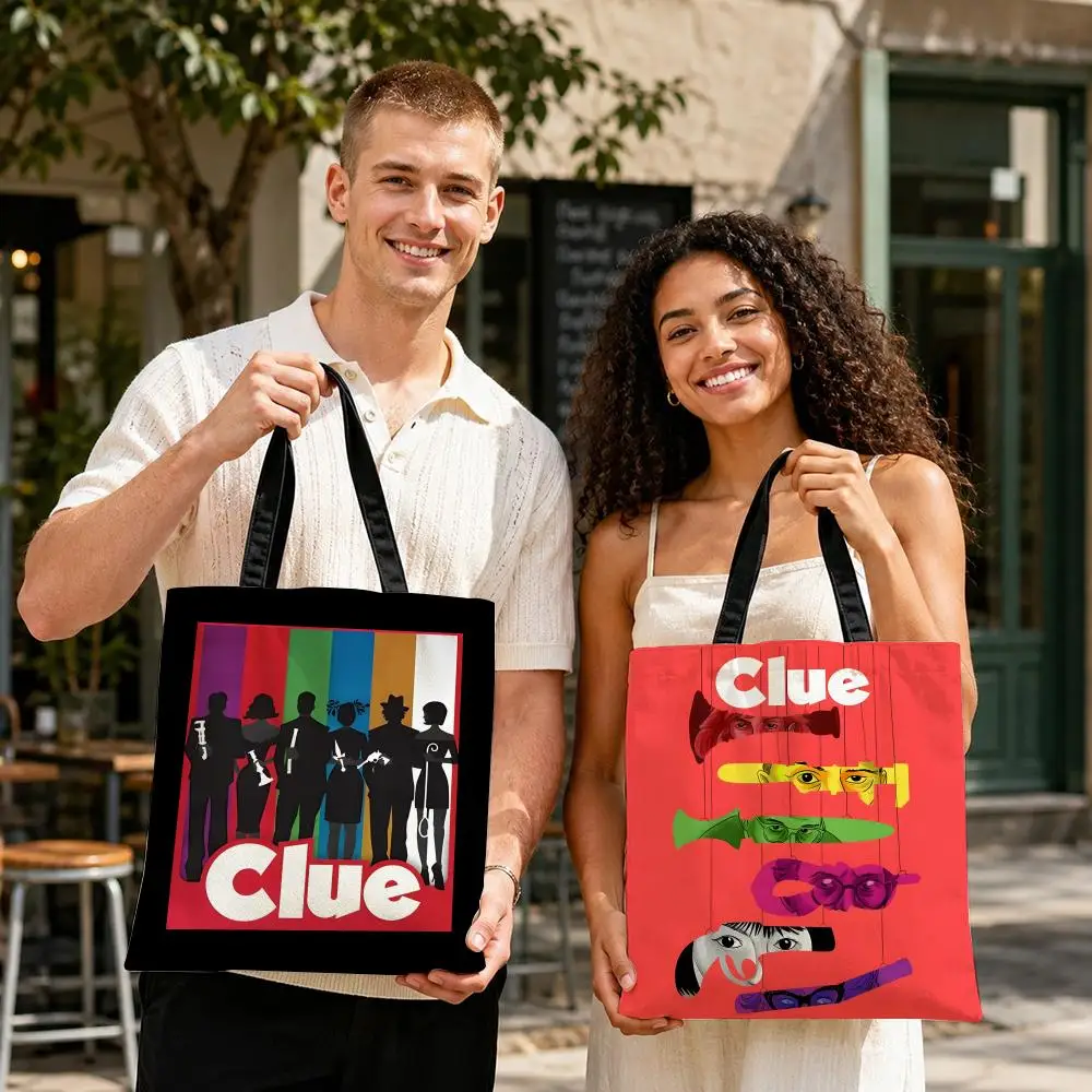 Sacs de rangement Game C-CluedoC-Clue, sac de shopping en toile durable, sac à bandoulière léger pour femme, pour l'école et le shopping