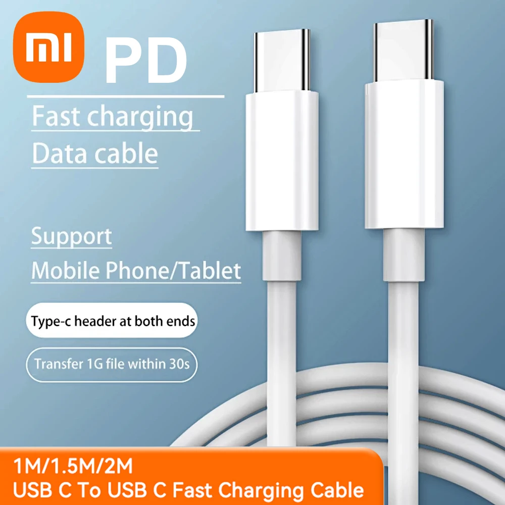 Original Xiaomi 60W 5A PD Dual USB-C Charge Cable Type C To Type C Kable Mi 12 11 Pad 5 Pro Air Notebook Redmi book 15 K30 Tipo