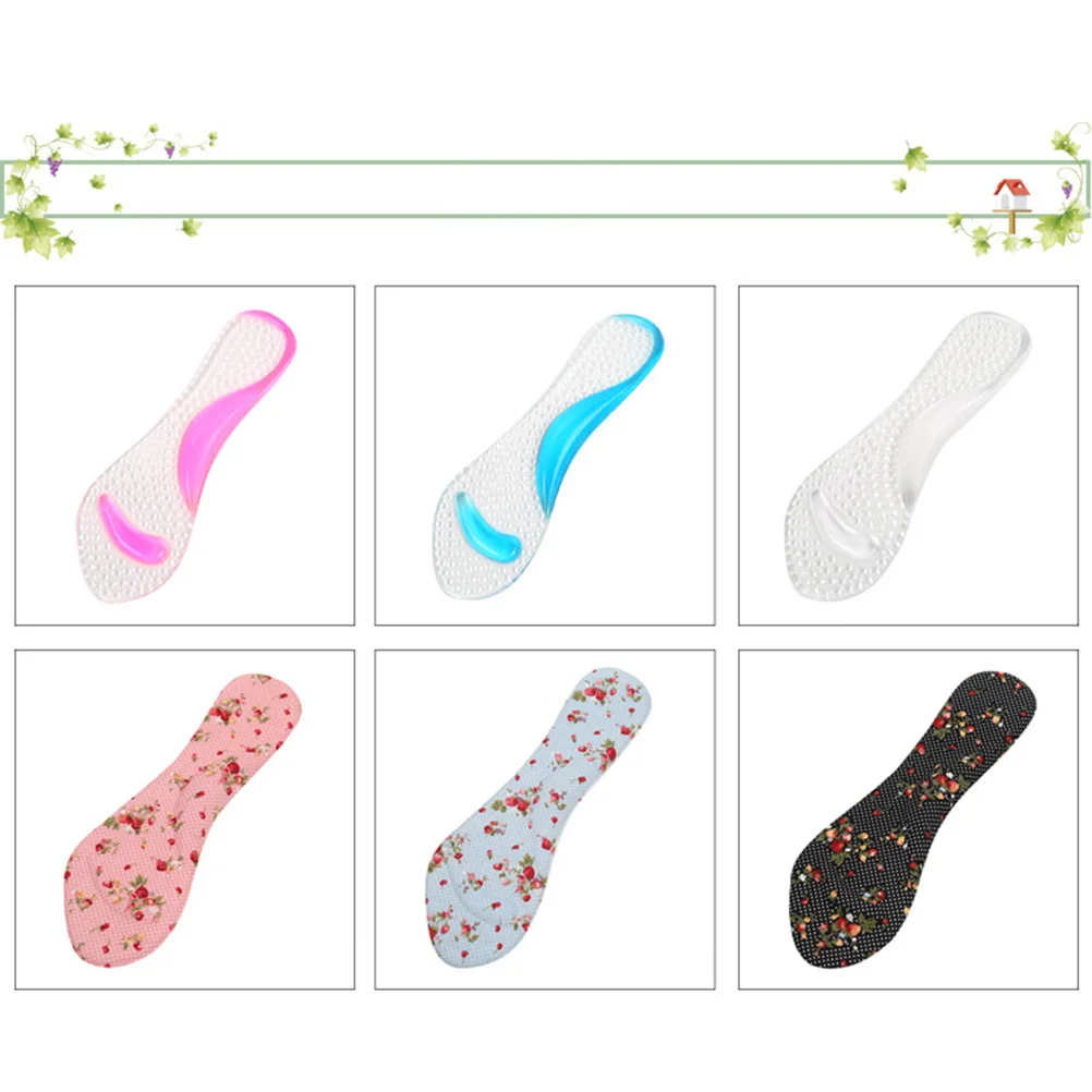

Women Gel Arch Support Pads High Heel Pain Relief Cushion Self-Adhesive Reusable Shoe Insoles Blue Foot Care Tool Stress