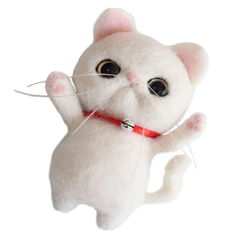 

1Set Cat Wool Felt Kit Handmade Needle Felting Kits DIY Wool Felt Craft Material Package for Needlework Accessories and Creative