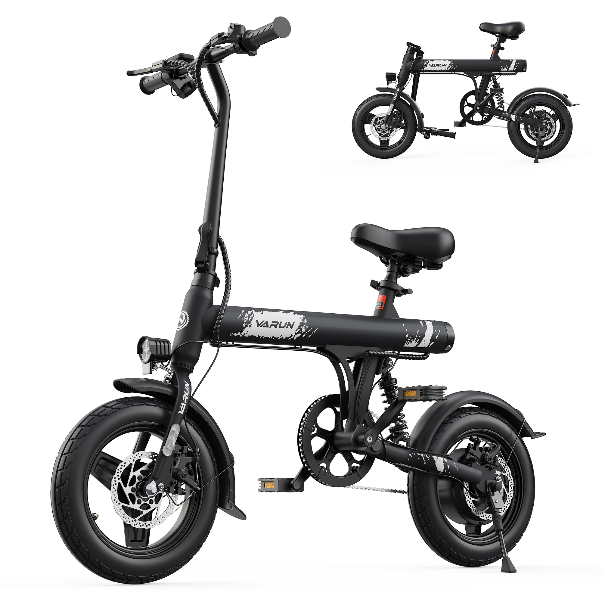 AliExpress VARUN C14-1 Folding ebike  36V280.8WH Battery Electric Bike 350W City Ebike 14 inch tire commuter E-bike