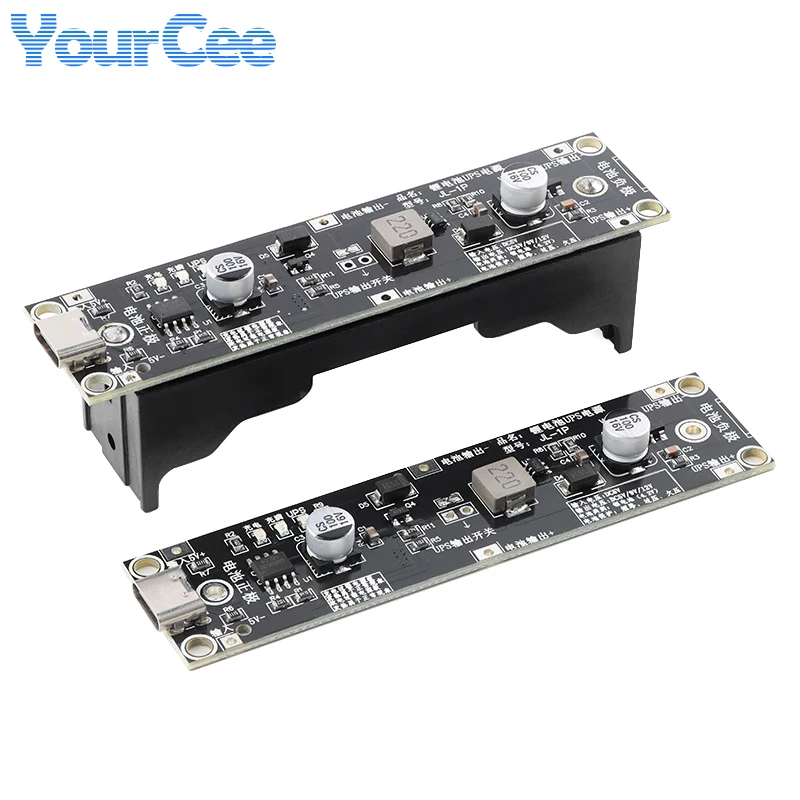 18650 Lithium Battery Boost Module 5V 9V 12V Charging UPS Uninterrupted Protection Charging Board Type-C With Battery Holder