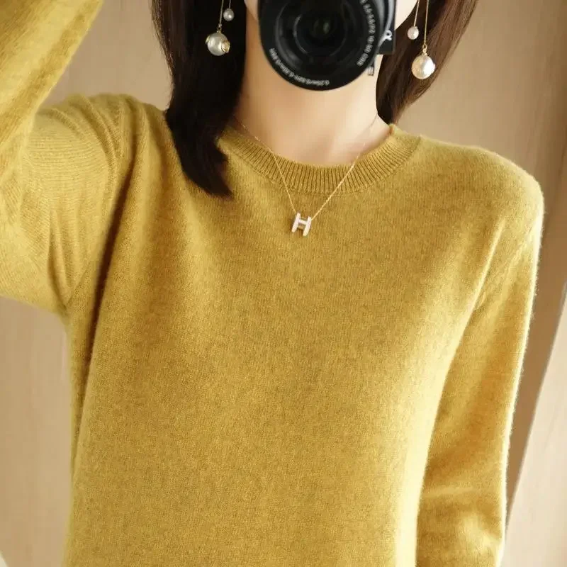 Women Sweaters Spring Autumn Long Sleeve O-neck Pullovers Warm Bottoming Shirts Korean Fashion Sweater Knitwear Soft Jumpers