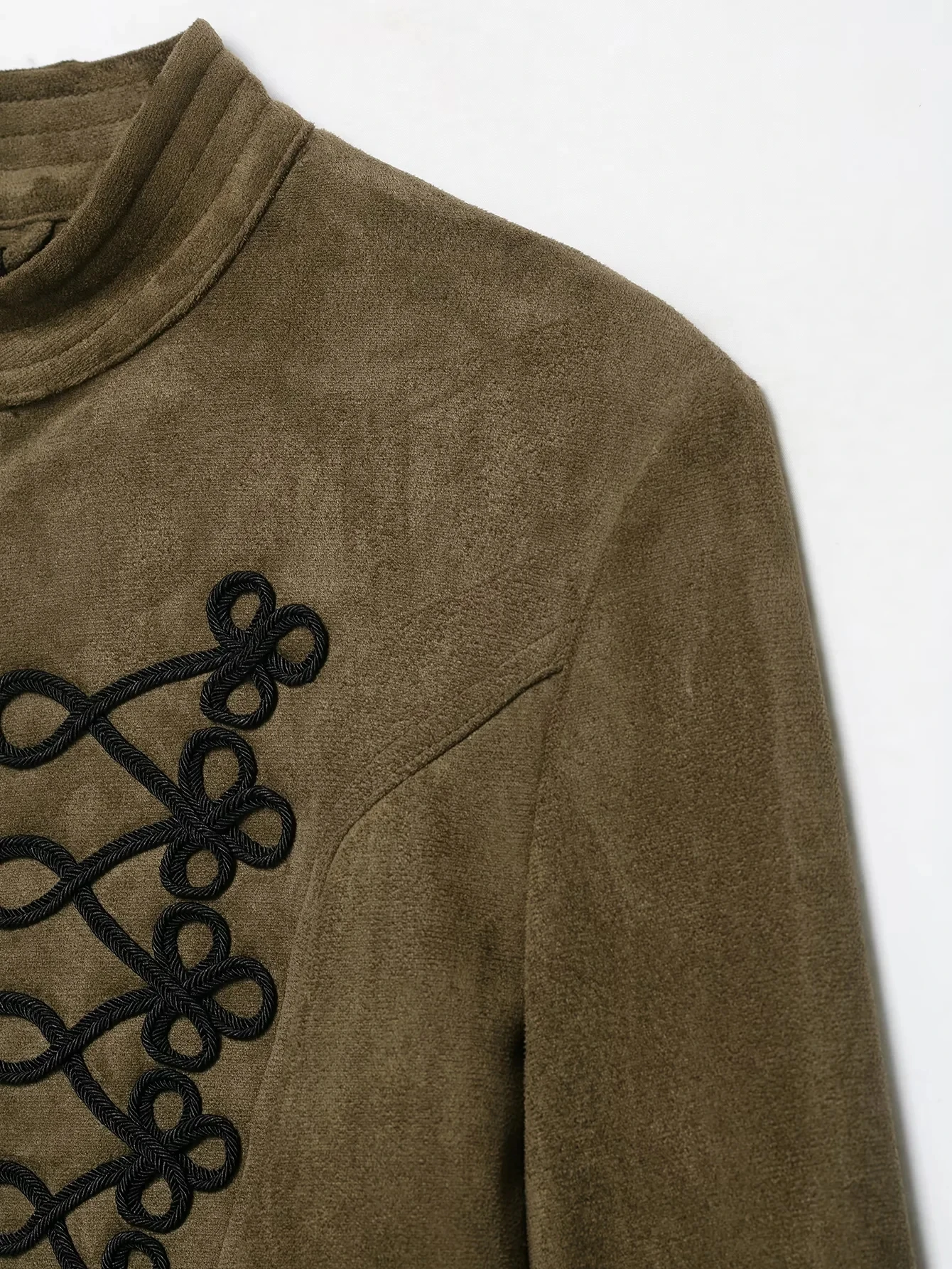 KONDALA Vintage Chic Wildleder Damenjacken O-Ausschnitt Einreihig Langarm Kurzes Oberteil Mode 2026 Herbst Winter Urlaubsmantel – Detail 9