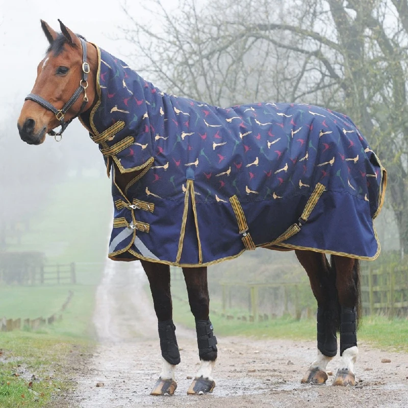 Customized Navy Blue Equestrian Winter Fly Sheet Ripstop Cotton Filling