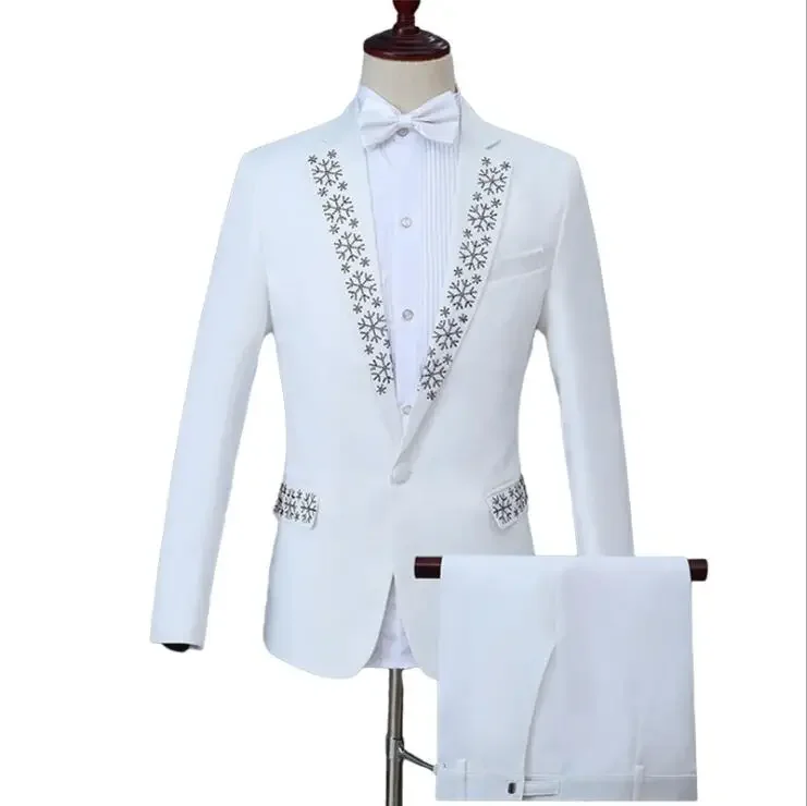 Custom  new design fashion regular printing flat collar wedding men suit