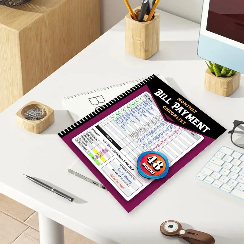 Monthly Bill Payment Checklist: Bill Tracker Notebook, The 4-Year Guide for Families & Money Managers, 960 Billing Records Inclu