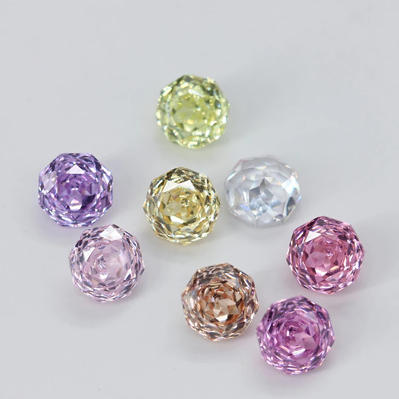 1pcs 5A high flash 8mm Jewelry grade Handmade octagonal millennial rose pointed bottom diamond nail art bare zircon