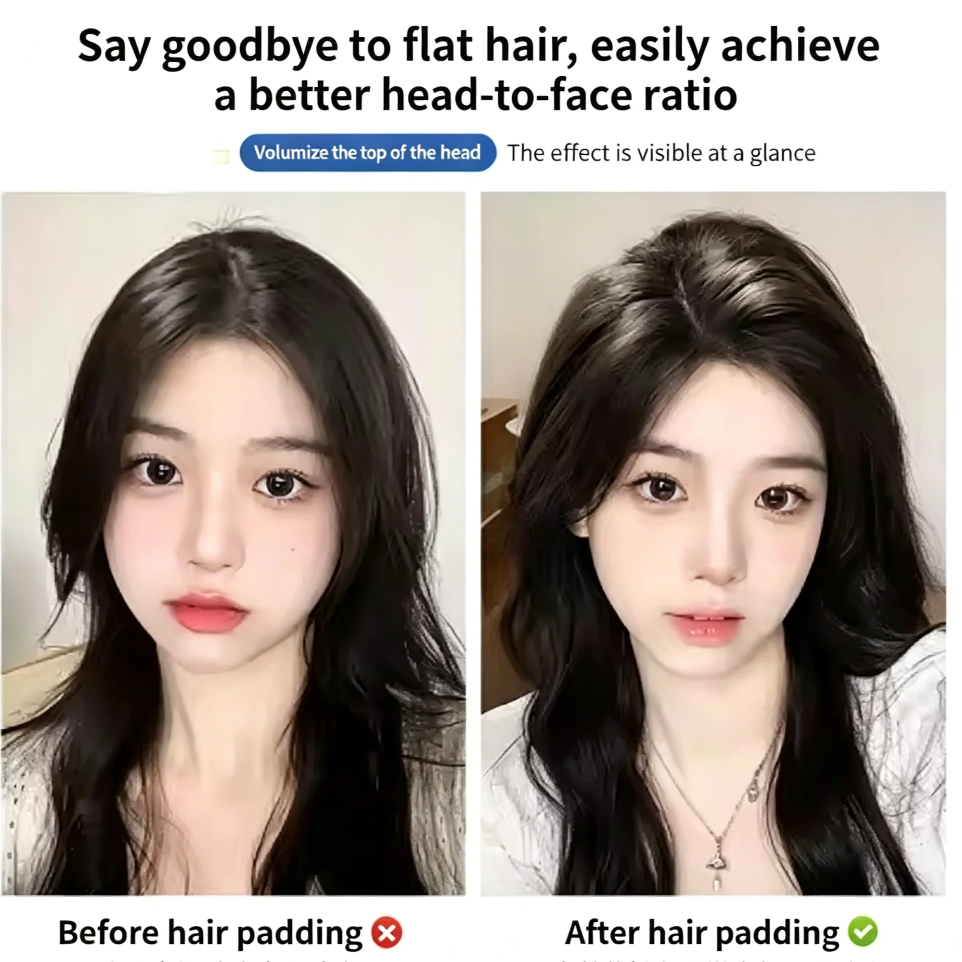 10-centimeter synthetic short straight hairpiece with seamless outer hair cover for women, located on the side of the head. image 2