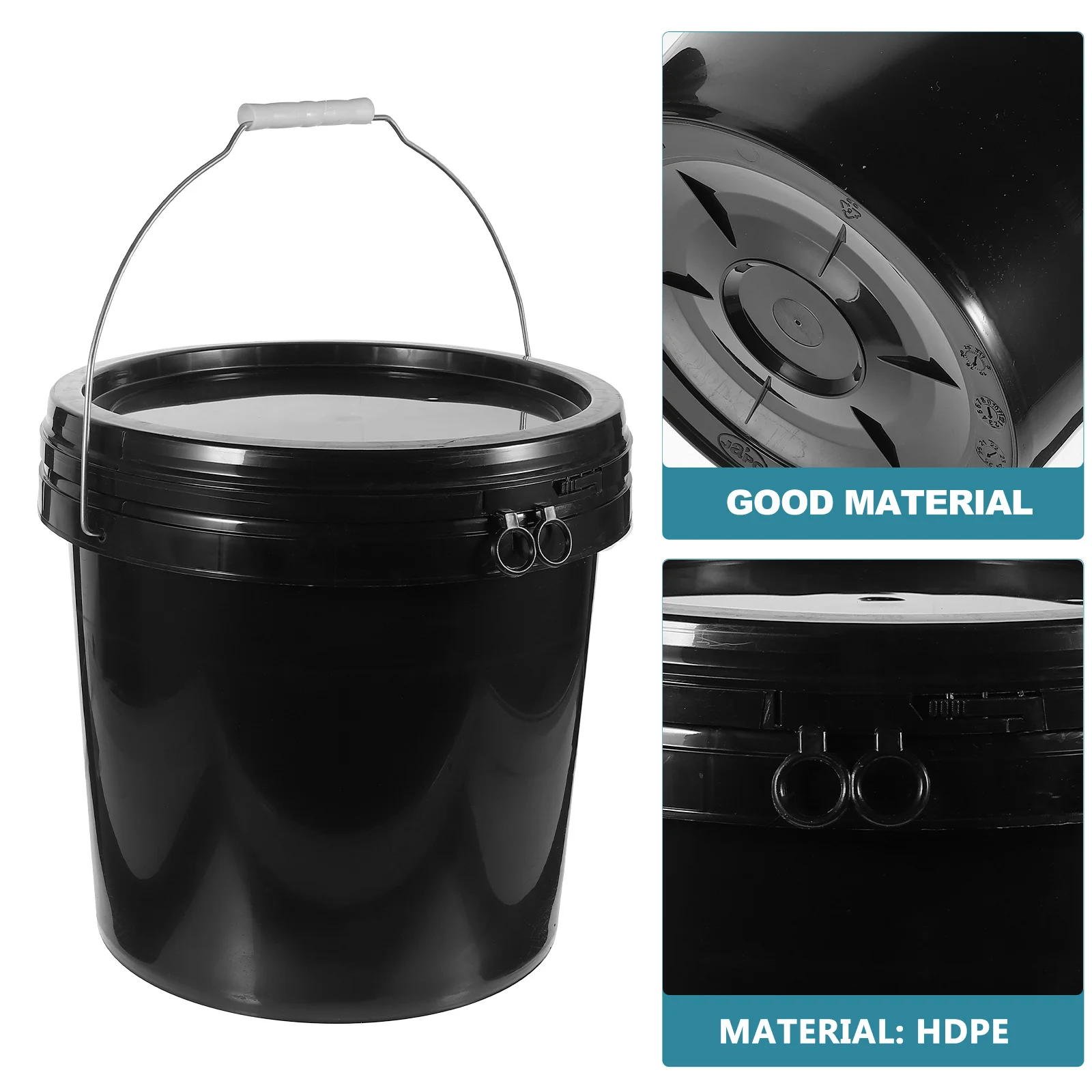 

10L HDPE Bucket Round Paint Buckets For Painting Container Lid Plastic Handle Strong Durable Chemical Resistant Empty Packaging