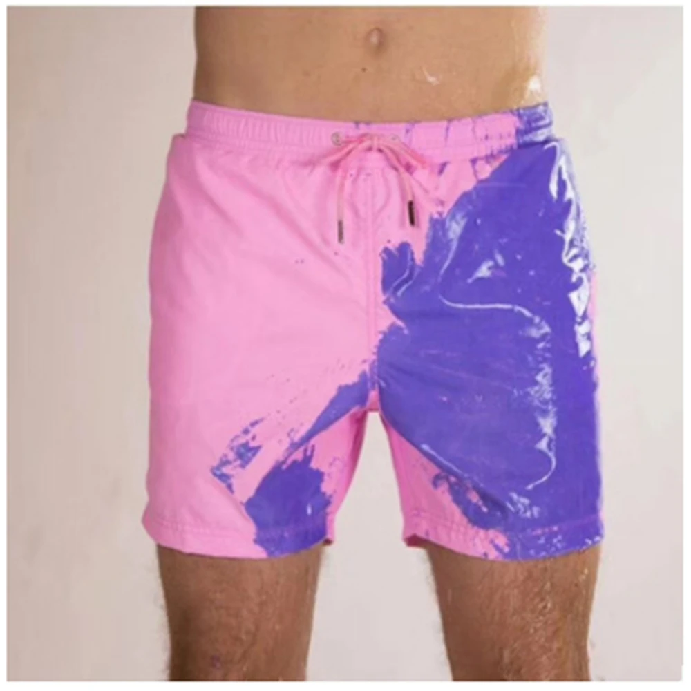 Herren Bades horts Wasser und temperature mpfindliche farbwechsel nde Strand hose Sommer Badehose Surf shorts magische Bade bekleidung