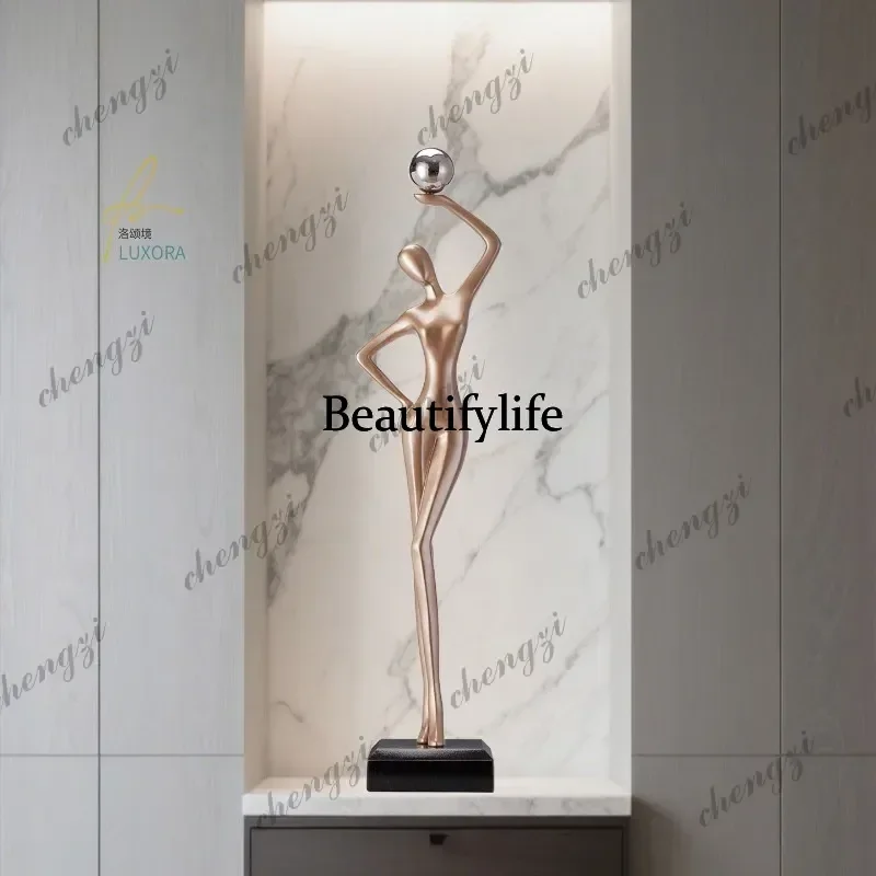 Abstract figure art ornament slender light luxury vertical high sculpture high-end entrance niche handicrafts