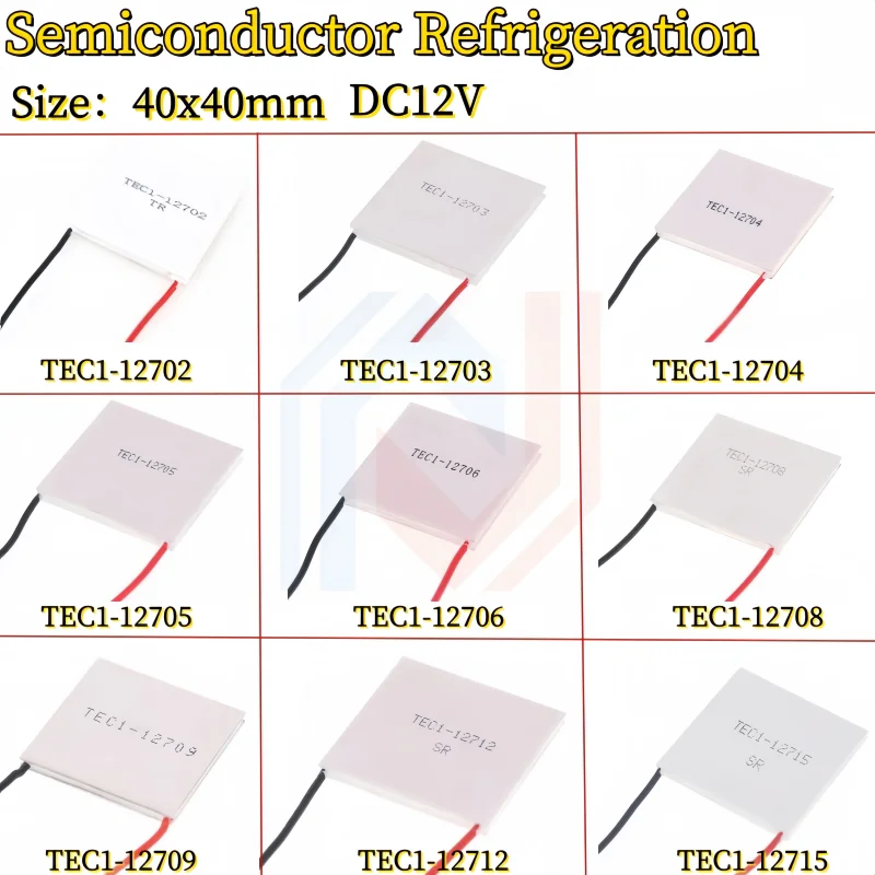 

TEC1-12702-12703-12705-TEC112706-12708-12705-12703 40x40mm 12V Peltier Thermoelectric Cooler SEMICONDUCTOR REFRIGERATION