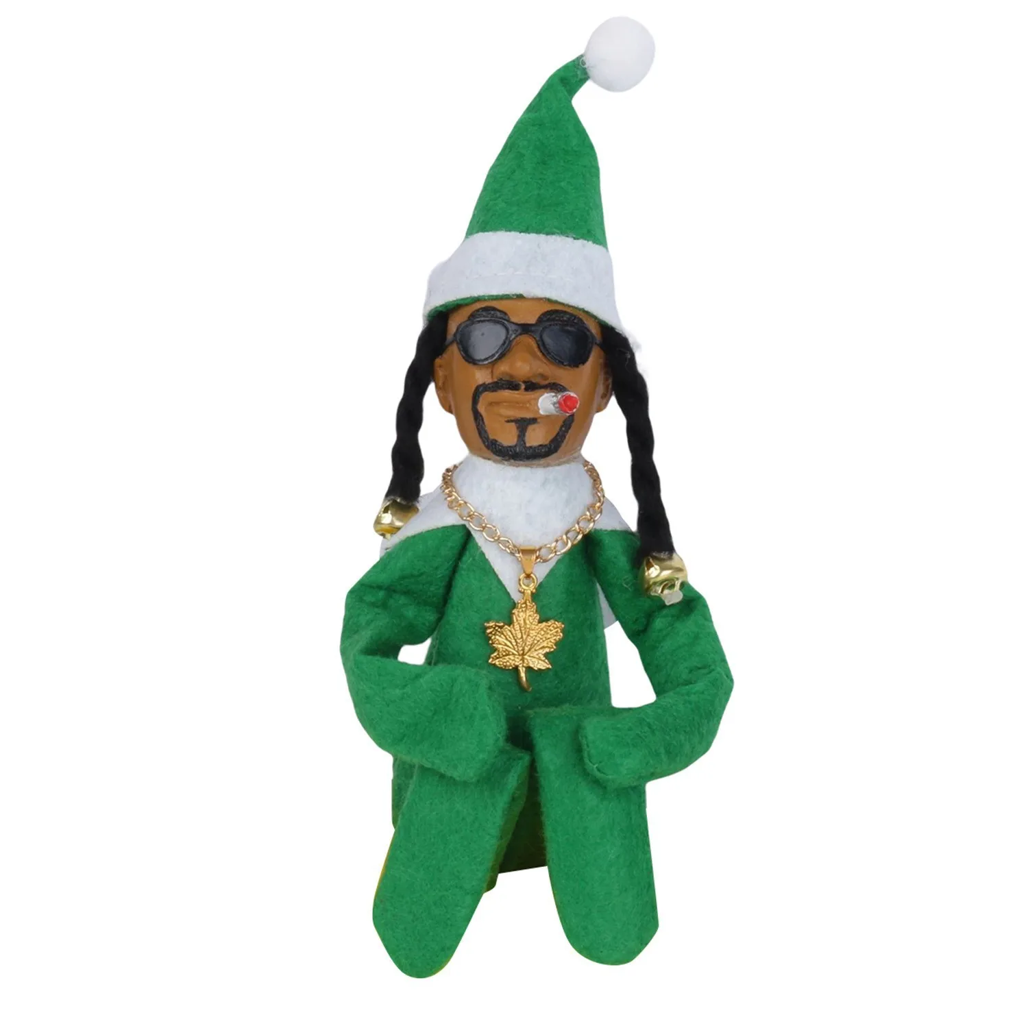 Dobrar para espreitar snoop em uma tempestade amantes de hip hop comportamento de natal boneca de brinquedo ruim ornamento de carro de natal decoração de mesa presente