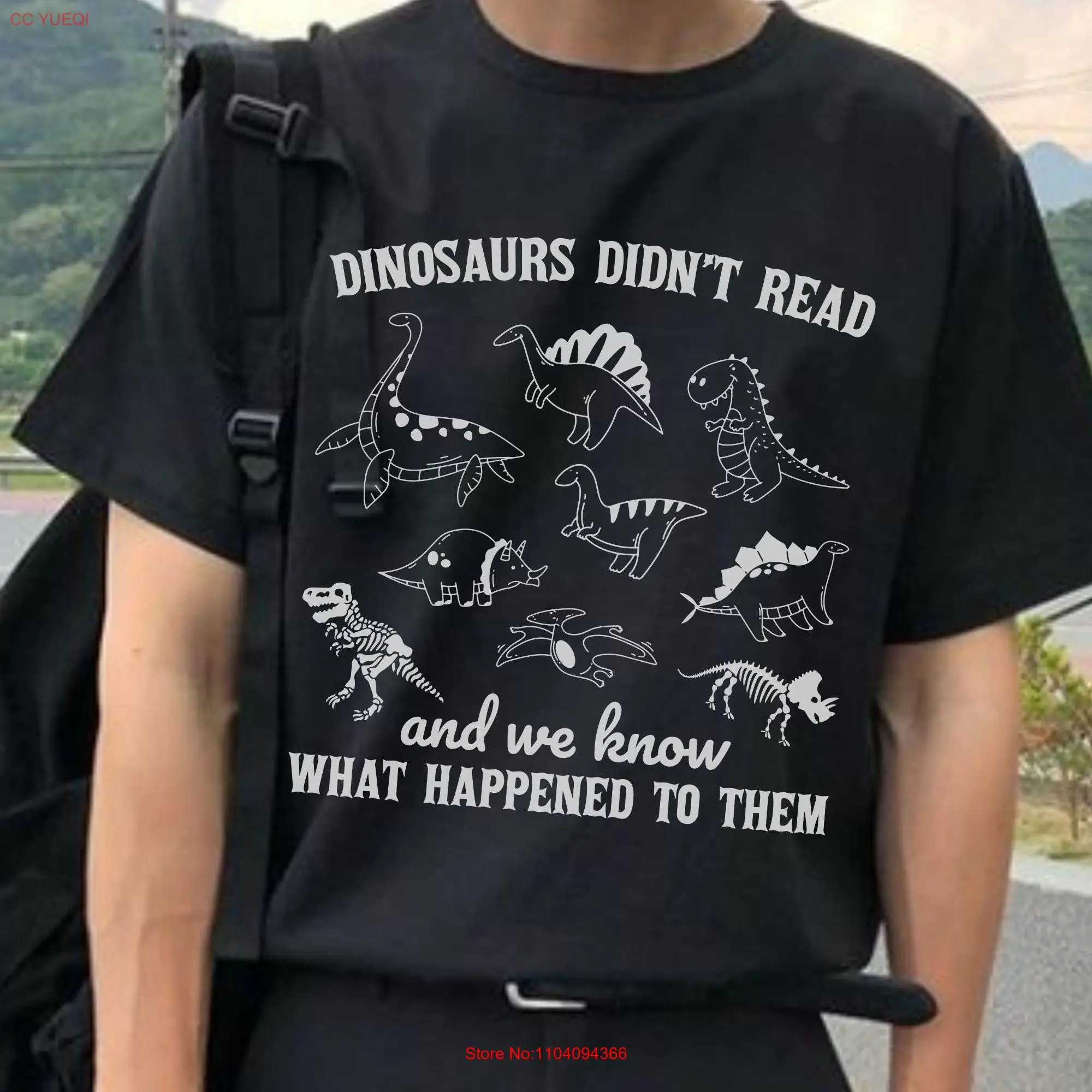 Dinosaurs Didnt Read we know what happened T Shirt funny dinosaur sarcastic saying retro 90s gag meme unisex