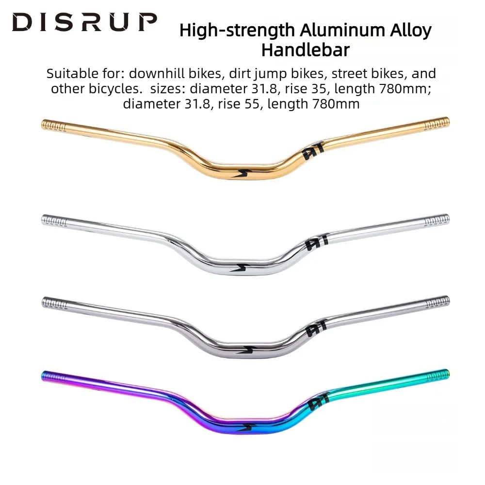 

Руль SEMYT MTB Riser с диаметром зажима 31.8/35 мм, высотой подъема 35/55 мм, длиной 780 мм для даунхилла, кросс-кантри и дёрт-джампинга