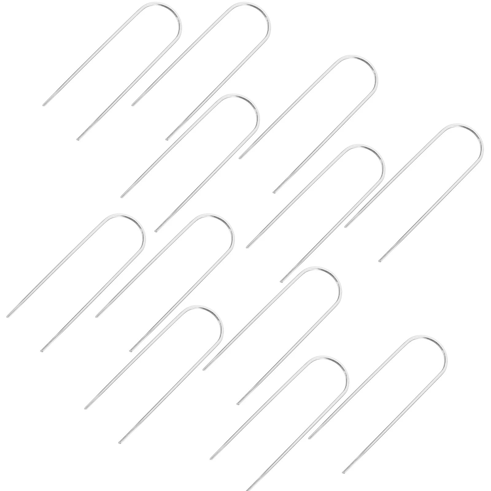 

12pcs U-Shaped Landscaping Staples Heavy Duty Garden Stakes For Fencing Trampoline Ground Fabric Yard Lawn Landscape Spikes