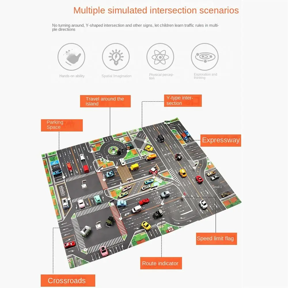 Traffic Car Map Baby Play Mat  Toys Climbing Mats Toys Road Carpet Playmat DIY Traffic Road Signs City Parking Lot Roadmap