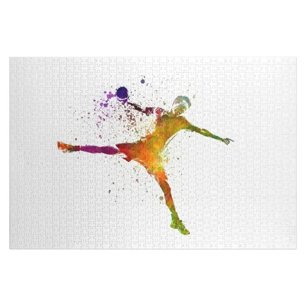 Handball player in watercolor Jigsaw Puzzle Wood Animals Wooden Name Animal Personalized Name Puzzle