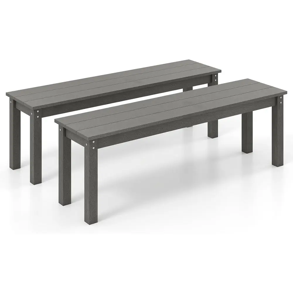 

Садовая скамья Tangkula из HDPE, для 2-3 человек, 55 дюймов, без спинки, с реечным сиденьем, всепогодная, для патио и парка