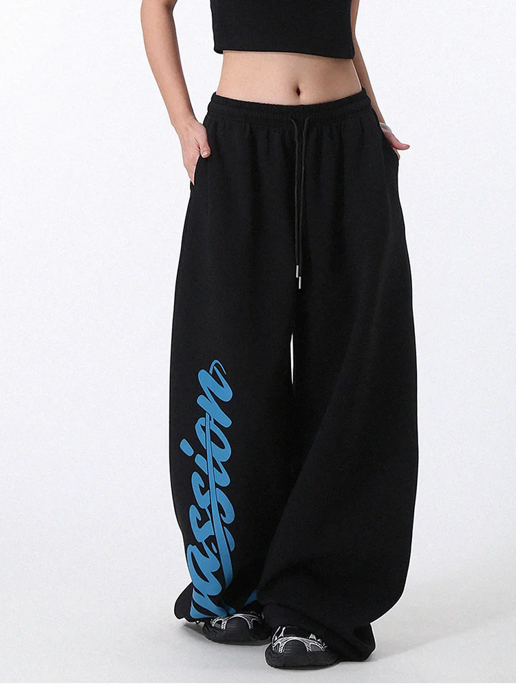 

Женские уличные спортивные брюки с надписями, свободные, в стиле хип-хоп, с высокой талией, Y2K, винтажные, американские, весенне-летние, в стиле бойфренд, Харадзюку, ретро-брюки