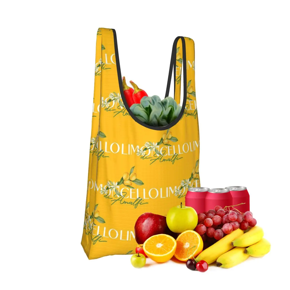 Limoncello Di Amalfi Bolsa de compras Bolsas de mano portátiles Bolsa de hombro plegable Bolso de compras Bolso de comestibles
