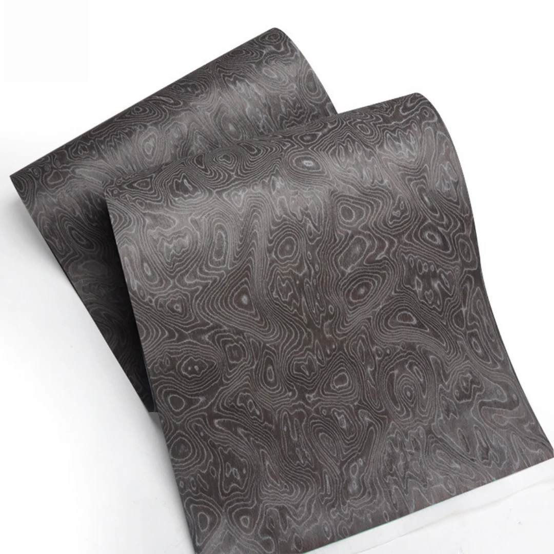 58x250cm Dark Gray Burl Engineered Wood Veneer for Furniture Cabinets Renovation Interior Decoration Panel Design