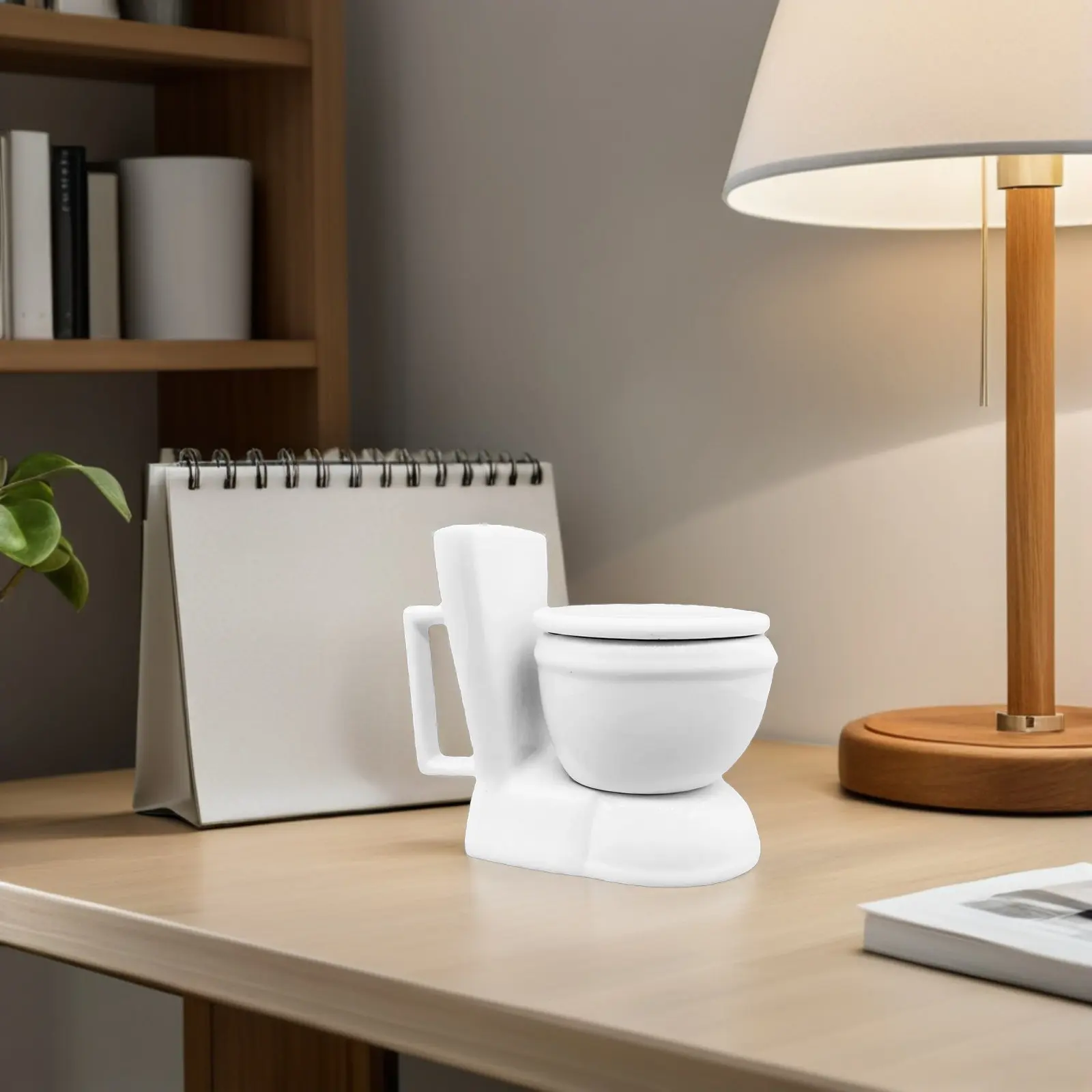 Ceramic Toilet Shaped Mug Realistic Bathroom Themed Novelty Drinking Cup for Coffee Tea Beer Milk Soup Office Prank Gag Present