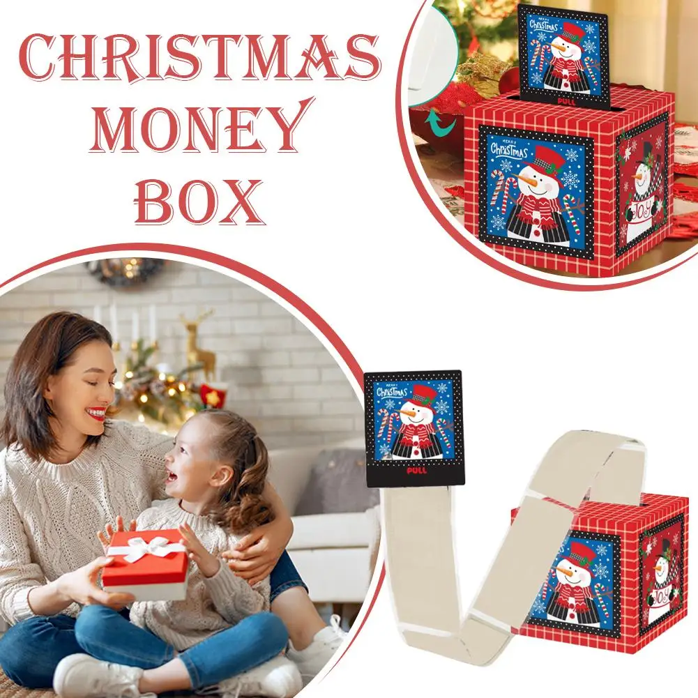 Caja de retirada de efectivo para Festival creativo, calcetines para fiesta de Navidad, relleno de caja de regalo misteriosa, caja sorpresa de Claus, decoración de fiesta