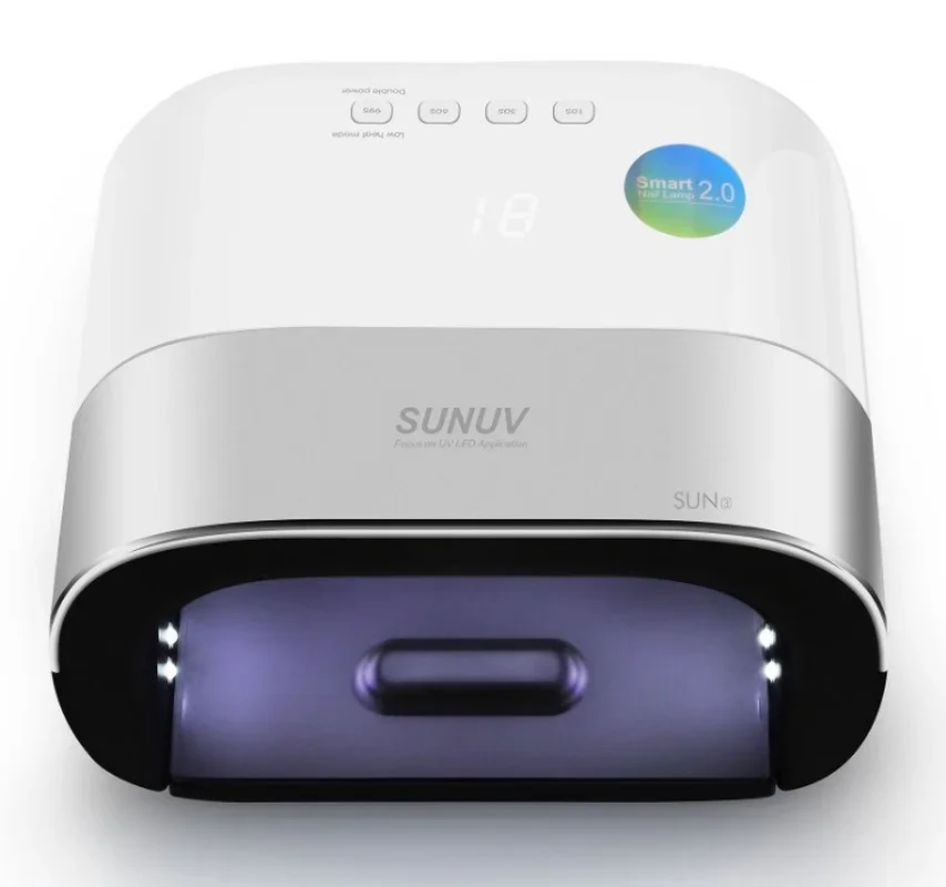 SUNUV SUN3 스마트 2.0 UV LED 램프 네일 건조기, 스마트 타이머 메모리, 보이지 않는 디지털 타이머 디스플레이, 48W