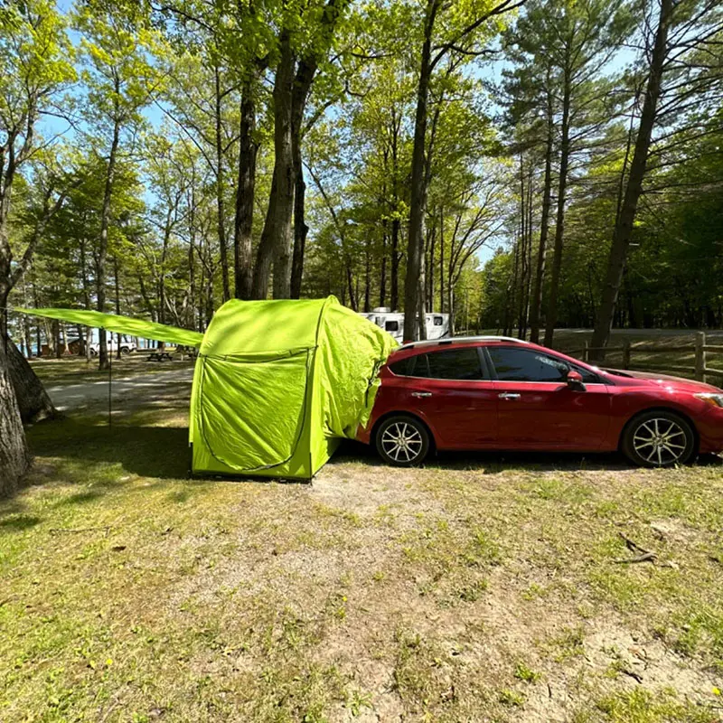 Car Rear Tent Tents with Big Screened Room & a Long Awning for 4 Person, Camping Tent Connected to Vehicle, Universal Fit